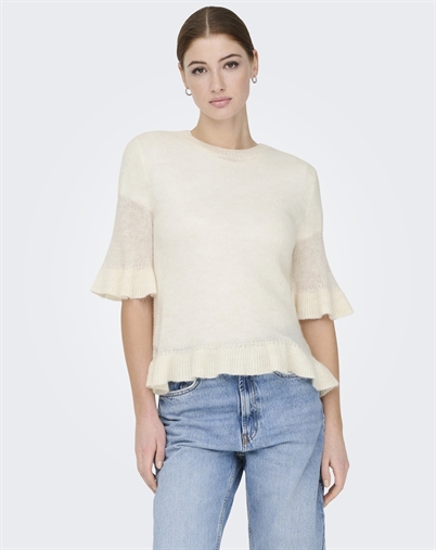 Only - ONLElla Frill Strik - Birch/Melange